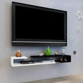 Wall Shelf Wall Mounted TV Cabinet Floating Shelf TV Stand TV Console Audio-Visual Equipment Shelves Set-top Box WiFi Router CD DVD Media Storage Shelf Bedroom Living Room Office TV Bracket