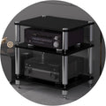 Professional Hi-Fi Rack Amplifier Stand AV Equipment Shelf, 2/3/4-Tier Audio Storage Cabinet with Anti-Vibration Feet for Receiver Turntable Speaker Home Theater(Black,60 * 48 * 60cm(3Tier))