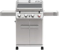 Monument Grills 4 Burner Propane Gas Grill, Stainless Steel Outdoor Patio Barbecue Grill, with Broil Zone Fast Heating, Knob Control, and Easy Cleanup, M410MBZ