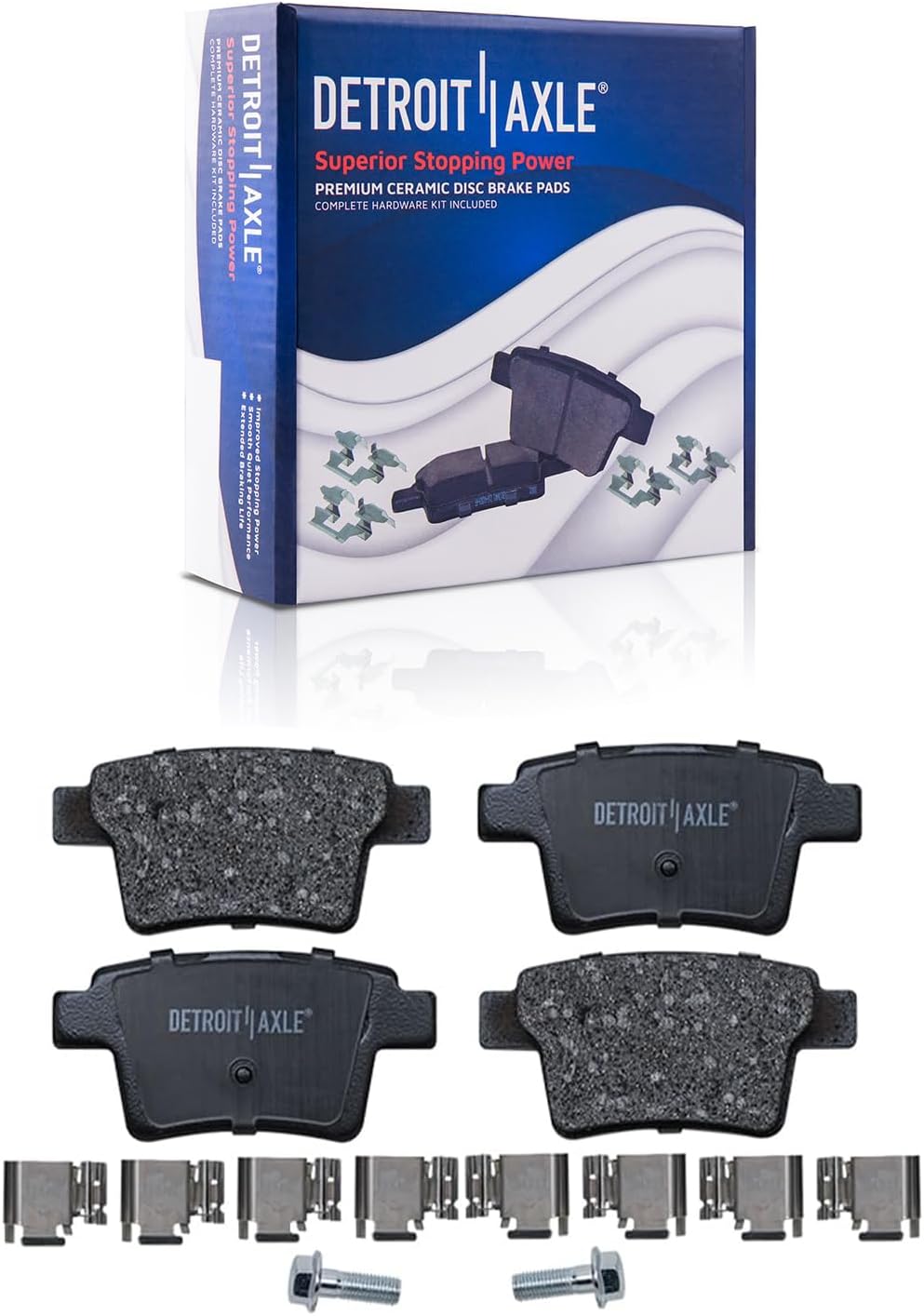 Detroit Axle - Brake Kit for 2008-2009 Ford Taurus X 08 Mercury Sable Disc Brake Rotors Ceramic Brakes Pads Front & Rear Replacement