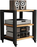 3 Tier Furniture Media Rack DVD CD Player Stand Audio Rack Power Amplifier Equipment Cabinet With Height Adjustable Wooden Shelf Floor Standing Storage Rack ( Color : Style 2 , Size : 50x60x64cm )