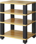 Heavy Duty Audio Rack - Stylish Stereo Stand & AV Media Storage Cabinet for Home Theater, Record Player & Entertainment System - Premium Light Walnut, 60x48x78.5cm