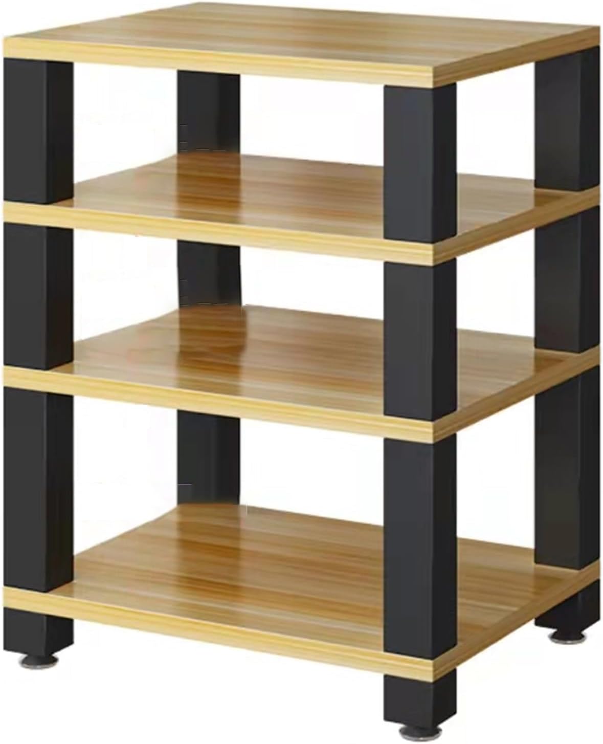 Heavy Duty Audio Rack - Stylish Stereo Stand & AV Media Storage Cabinet for Home Theater, Record Player & Entertainment System - Premium Light Walnut, 60x48x78.5cm