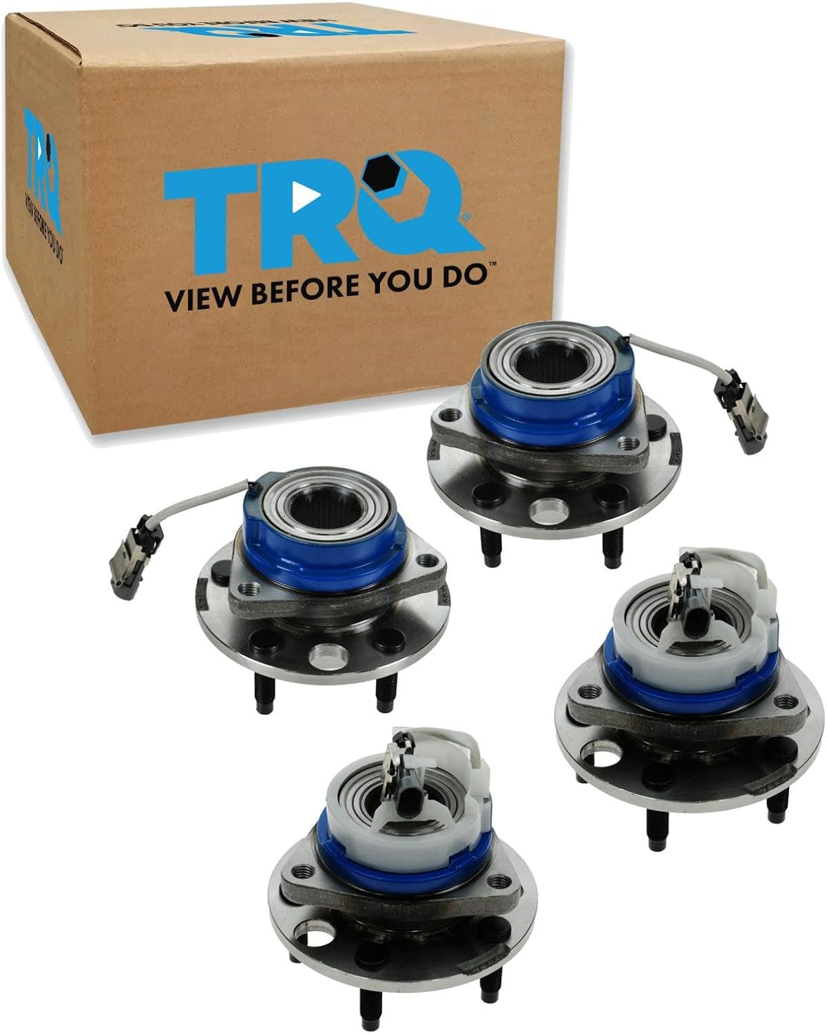 TRQ 2 Piece Front Rear Wheel Bearing & Hub Assembly Set Compatible with 2002 Buick Rendezvous 2005 Terraza Chevrolet Uplander Venture 2002-2004 Oldsmobile Silhouette 2001-2005 Pontiac Aztek Montana S