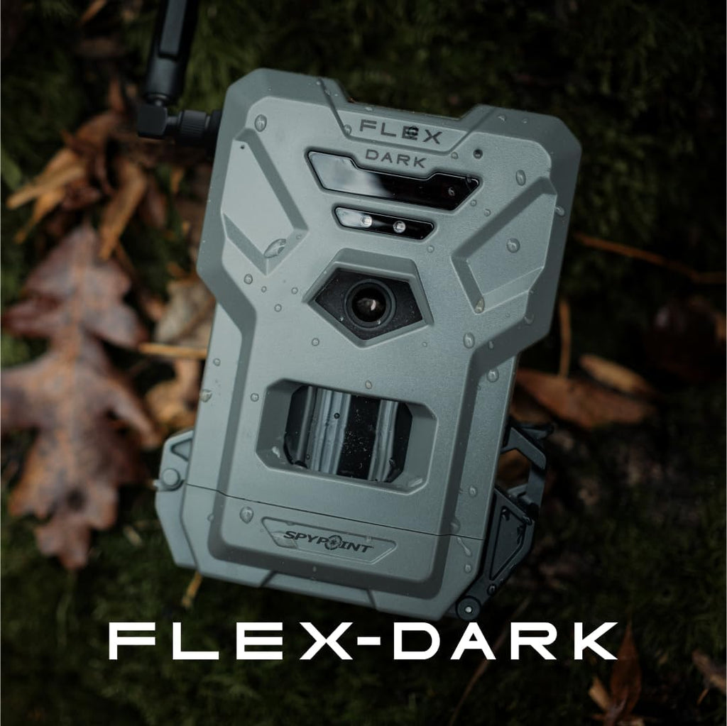 SPYPOINT Flex-Dark Cellular Trail Camera, 40MP Photos, 1080p Video + Sound, No-Glow Game Camera, Hunting Night Vision, Motion Activated,100ft Detection, No WiFi Needed Trail Cam