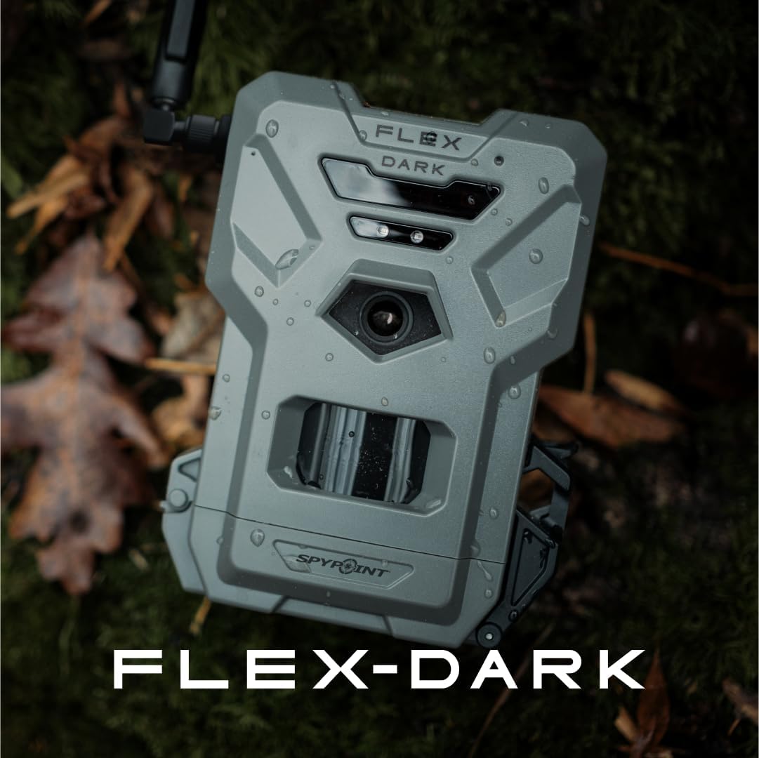SPYPOINT Flex-Dark Cellular Trail Camera, 40MP Photos, 1080p Video + Sound, No-Glow Game Camera, Hunting Night Vision, Motion Activated,100ft Detection, No WiFi Needed Trail Cam