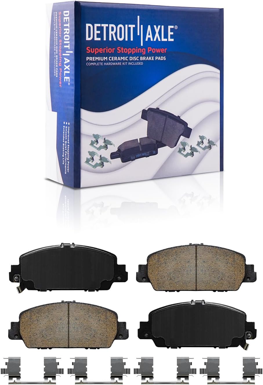 Detroit Axle - Brake Kit for 2013-2017 Honda Accord, Disc Brake Rotors Ceramic Brakes Pads Replacement: 11.54'' inch Front and 11.10' inch Rear Rotor - 10pc Set