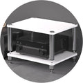 Professional Hi-Fi Rack Amplifier Stand AV Equipment Shelf, 2/3/4-Tier Audio Storage Cabinet with Anti-Vibration Feet for Receiver Turntable Speaker Home Theater(White,60 * 48 * 40cm(2Tier))