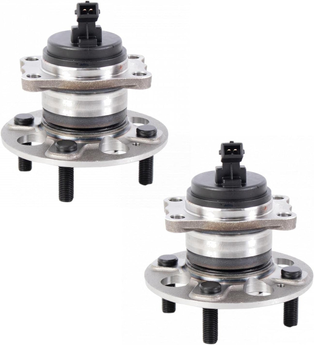 TRQ Rear Left and Right Wheel Bearing and Hub Assembly Set 2 Piece Compatible with 18-20 Hyundai Accent excluding Japan Built Models 21-22 Accent 18-20 Kia Rio excluding Japan Built Models 21 Rio