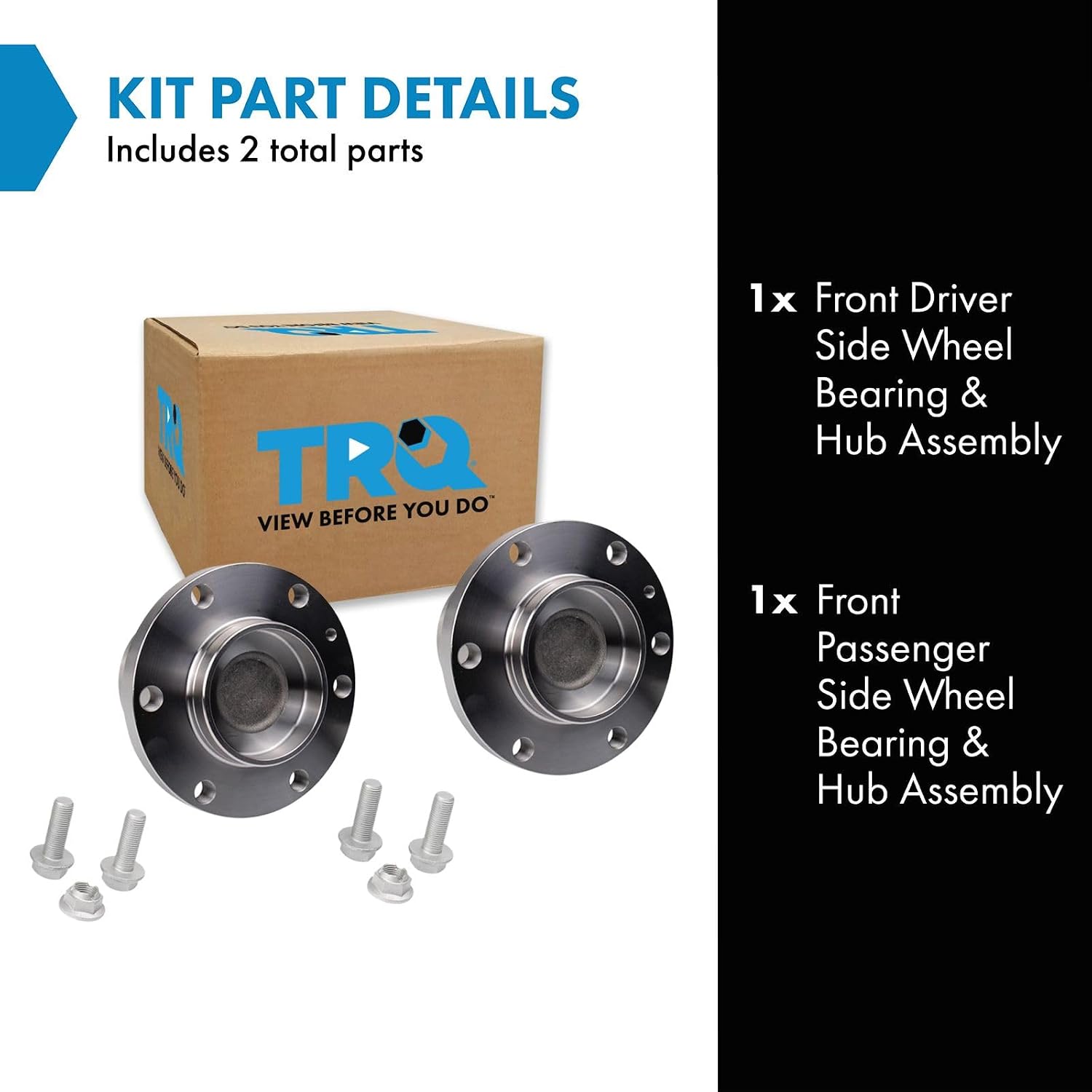 TRQ Front Left and Right Wheel Bearing and Hub Assembly Set 2 Piece Compatible with 2007-2009 Dodge Sprinter 3500 2010-2014 Mercedes-Benz Sprinter 3500 2015-2018 Sprinter 3500 Rear Wheel Drive