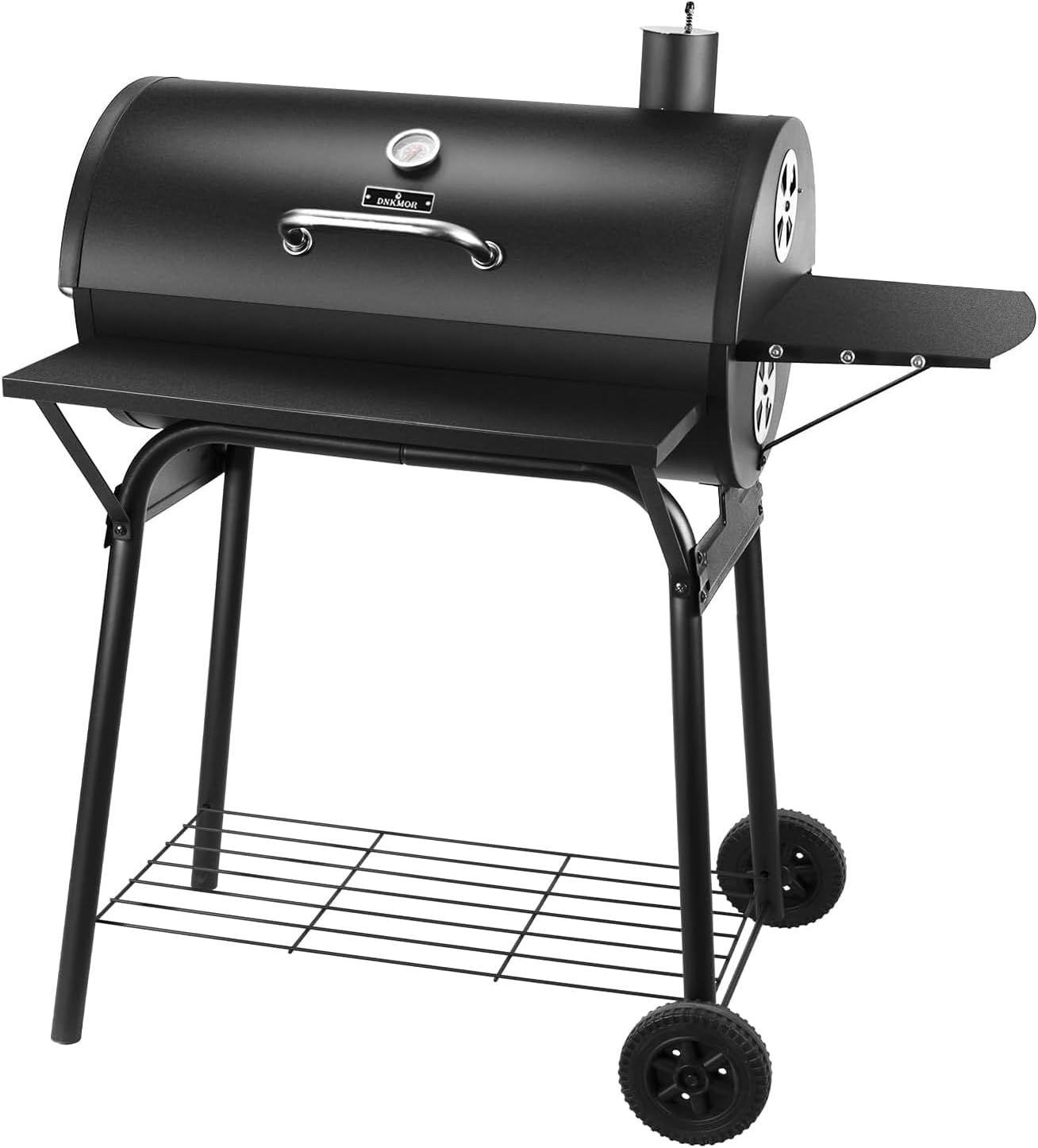 Charcoal Grill Outdoor BBQ Grill 30INCH Barrel Charcoal Grills with Side Table, 627 Square Inches, Outdoor Backyard Camping Picnics, Patio and Parties, Black by DNKMOR