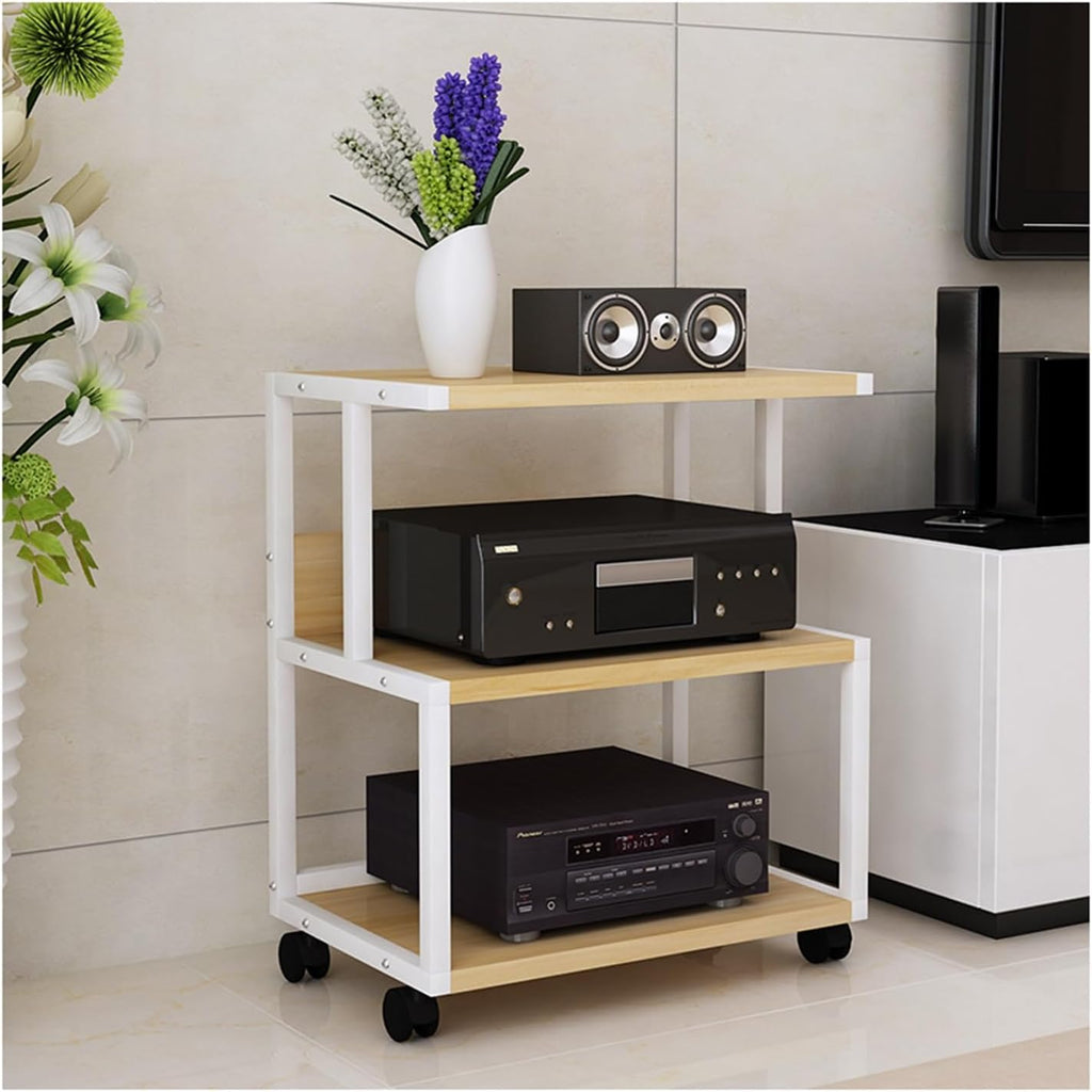 AV Media Stand,3-Tier AV Media Storage Cabinet, Audio and Video Equipment Storage Rack,Suitable for Offices,Living Rooms and Study Rooms (Color : Style 1)
