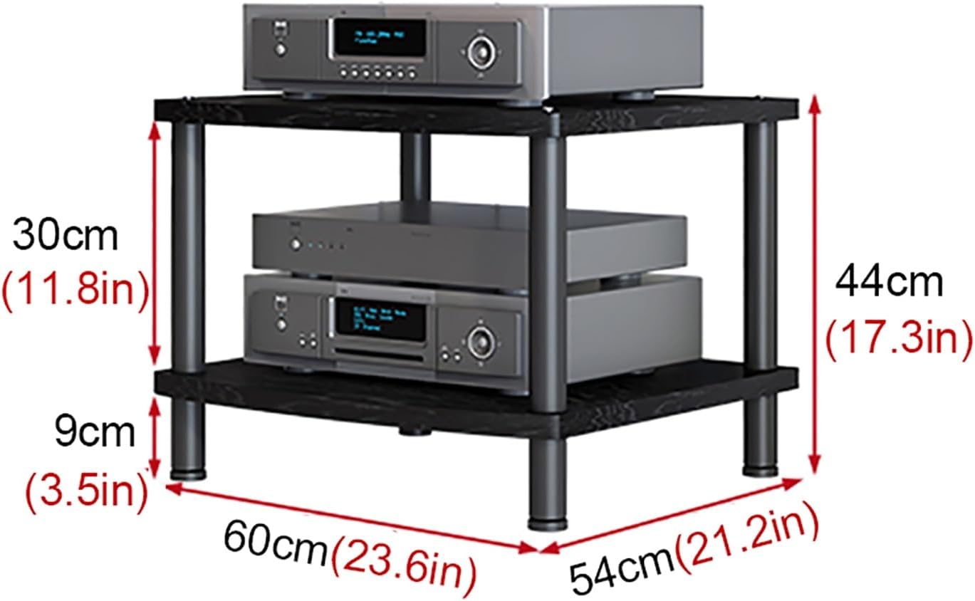XingLi Available in 5 Colors AV Media Stand,Open Audio Rack Component Cabinet, Open Stereo Cabinet with Shock-Absorbing Feet, Power Amplifier Shelf Equipment(B)