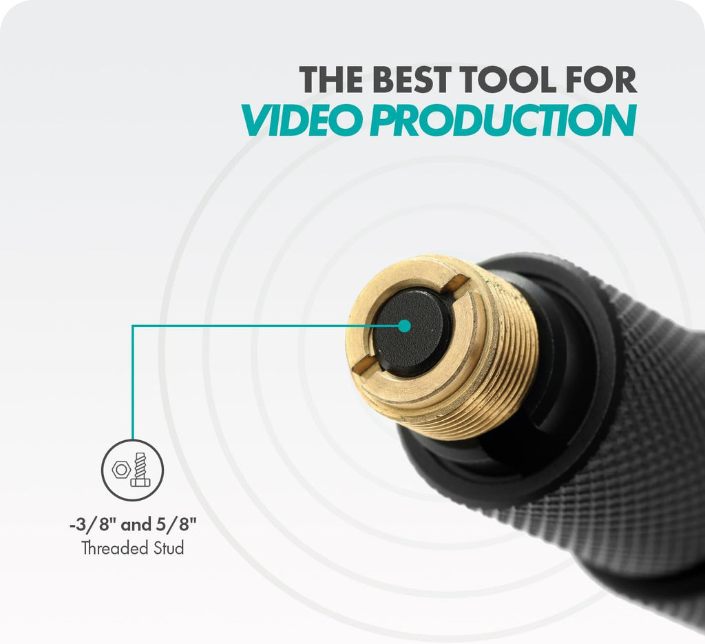 Movo CMP-17C Professional 9.8' Aluminum Boom Pole for Shotgun Microphones with Internal XLR Cable – Compatible with Rode NTG Series, Sennheiser MKE600, Audio-Technica AT875R & More