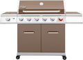 Royal Gourmet GA6402C 6-Burner Propane Gas Grill with Sear Burner and Side Burner, 74,000 BTUs, Cabinet Style Outdoor BBQ Grill for Barbecue Grilling & Backyard Cooking, Coffee
