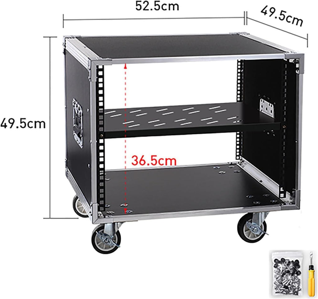 Portable Network Rack，Open Frame Rack，for Servers & AV Gear，with Caster Built-in Handle Network Rack， Rolling Network Rack（16U -87x52.5cm） (Size : 8U-1TIER-49.5X52.5CM)