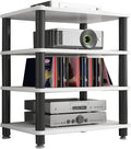 1~4-Tier Media Storage Shelf with Shelves Unit, Multi-Purpose Home Storage Rack for Audio Equipment Router, Record Player, Printer Books Display - Speaker Stand(White,60 * 40 * 70cm(4Tier))