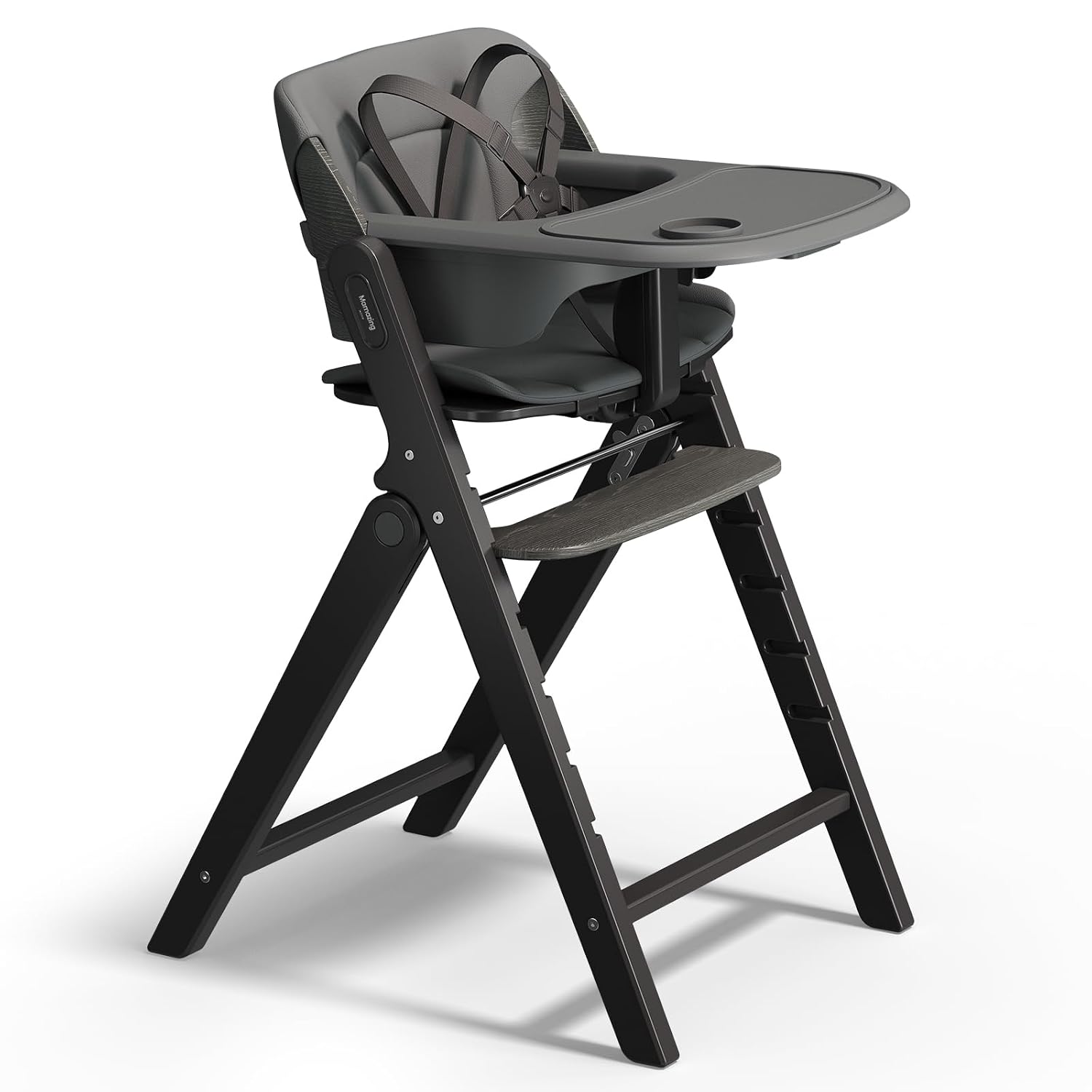 Mamazing GrowPod Pro Wooden Baby High Chair for 6 Months to 300lbs, Easy to Clean with Tray, Compact Foldable Highchair for Kitchen & Dining Room, with 5-Point Safety Harnesses and Guard Bar