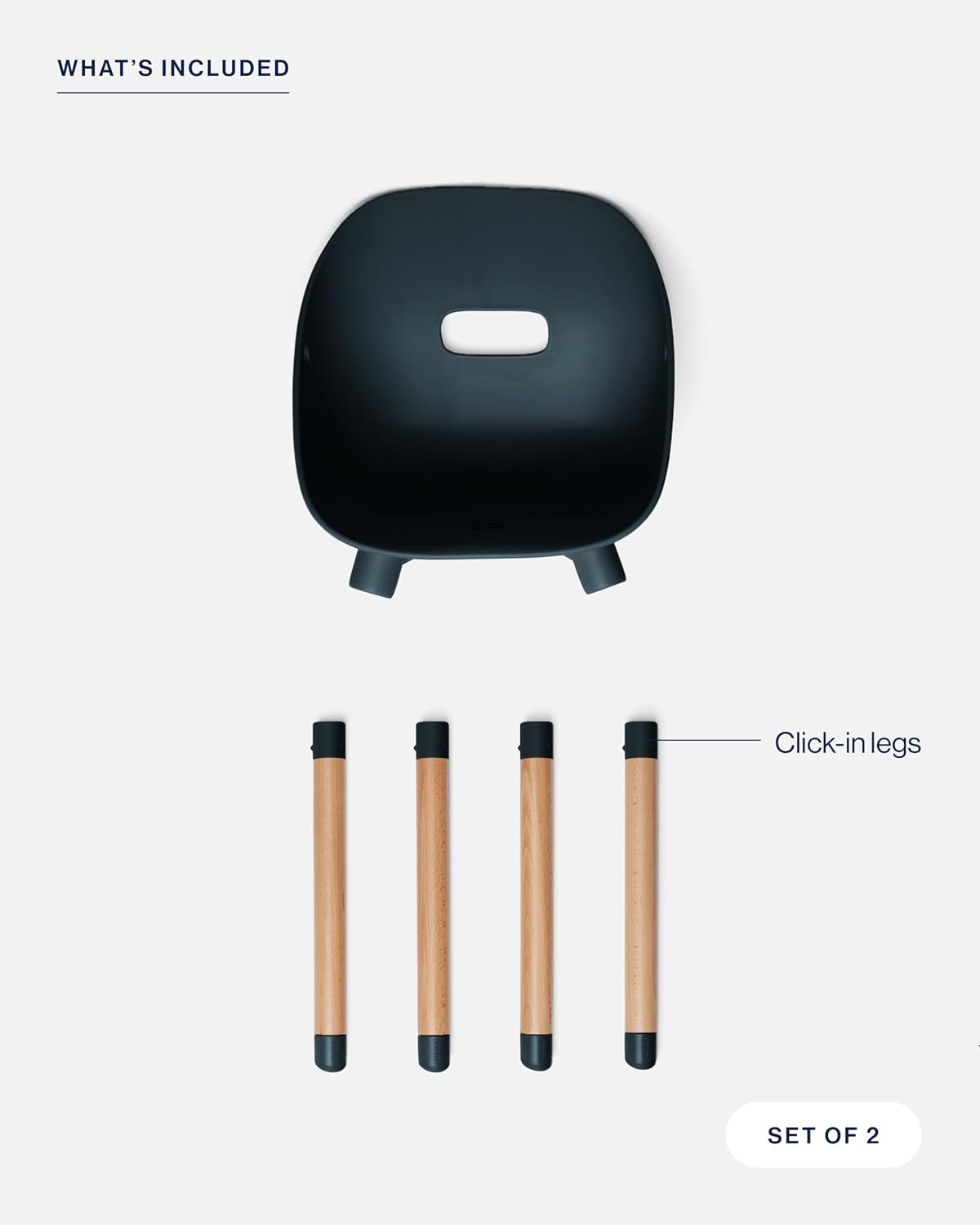 Lalo The Play Kit - Kids Table & Chairs Set with Sustainably Sourced Wood Table & 2 Non-Toxic Bucket Seat Chairs - Safe & Comfortable - Natural/Licorice