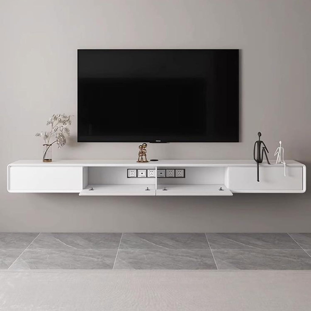 Wall Mounted TV Cabinet Floating Shelf Wall Shelf Home Entertainment Center TV Stands Media Storage Shelf TV Stands Audio-Visual Equipment Shelves with Drawer TV Background Wall Decoration Shelf