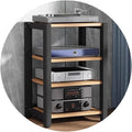 4 Tier HiFi Audio Cabinet HiFi Rack AV Shelf TV Stand for Record Player & AV Equipment Durable Wood Furniture (60 * 50 * 85 cm) Perfect Home Entertainment Solution