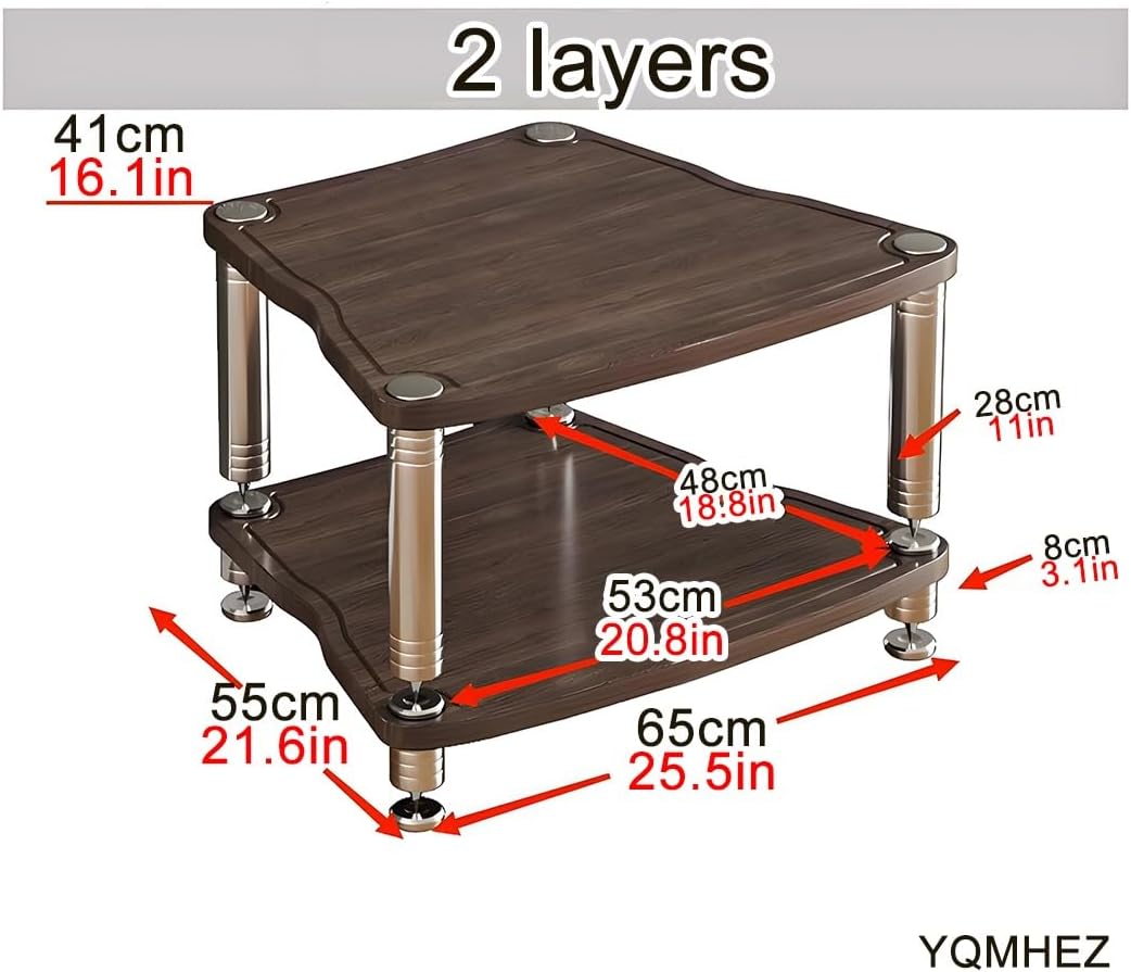 1/2/3/4-layer Media Stand, HiFi Audio Rack, Media Storage Cabinet, MDF Stereo Cabinet, with Shock-Absorbing Feet Power Amplifier Shelf Equipment Cabinet(Wood Color,25.5'x26.1'x16.1')