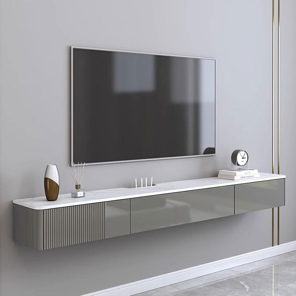 Floating TV Shelf Wall Shelf Wall Mounted TV Cabinet Home Entertainment Center TV Stands Book Shelf Game Media TV Console with Drawer Storage Shelf Bedroom Living Room Audio-Visual Equipment Shelves