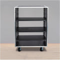 Portable Network Rack，Open Frame Rack，for Servers & AV Gear，with Caster Built-in Handle Network Rack， Rolling Network Rack（16U -87x52.5cm） (Size : 16U-3TIER-87X52.5CM)