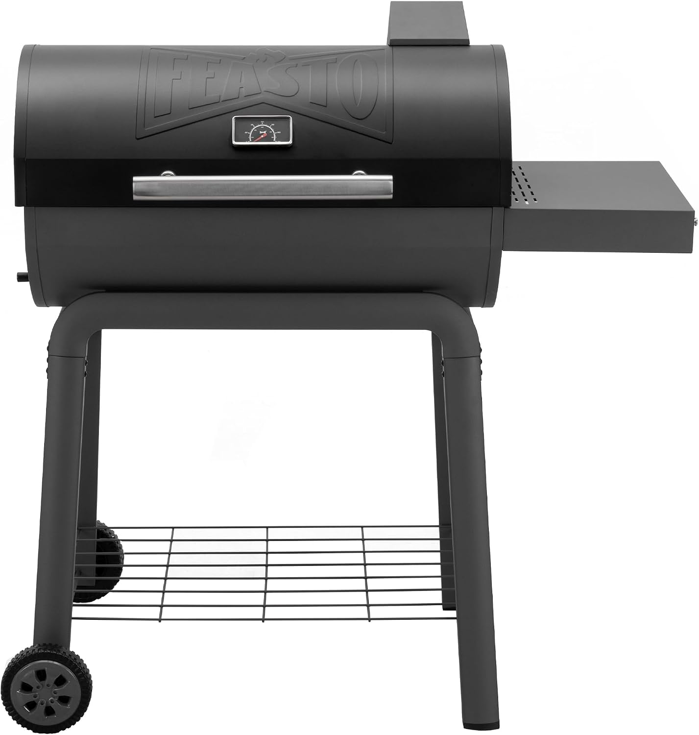 Feasto Heavy-Duty 30-Inch Charcoal Grill with Side Table & 647 Sq. In Cooking Area, Outdoor BBQ Grill for Outdoor Barbecue in Backyard, Patio and Parties, Grey