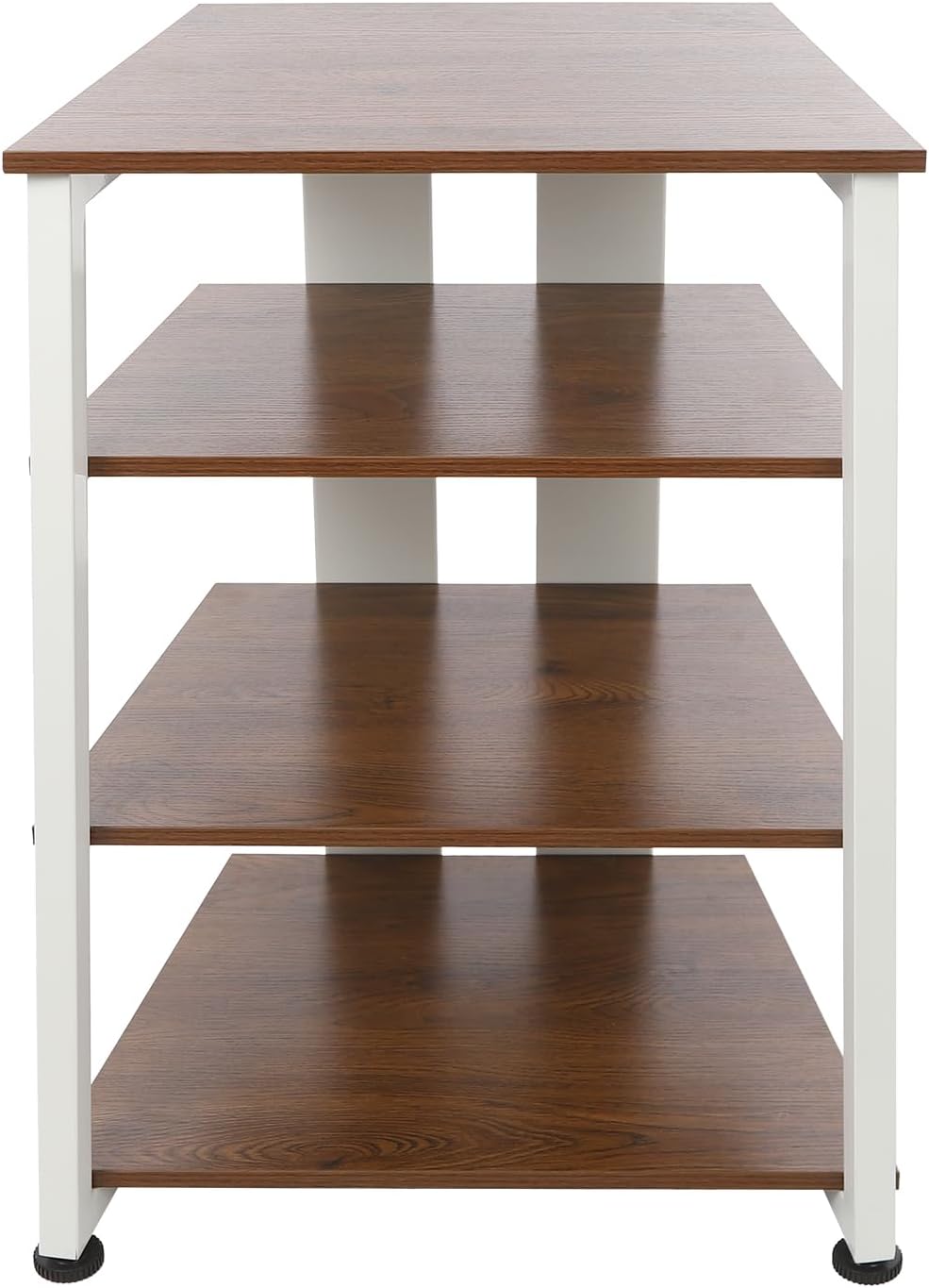 4-Tier AV Media Stand Corner Shelf Wooden Stereo Cabinet Audio Rack Tower for Audiovisual Equipment/DVD Players/CD Changers/Game Consoles