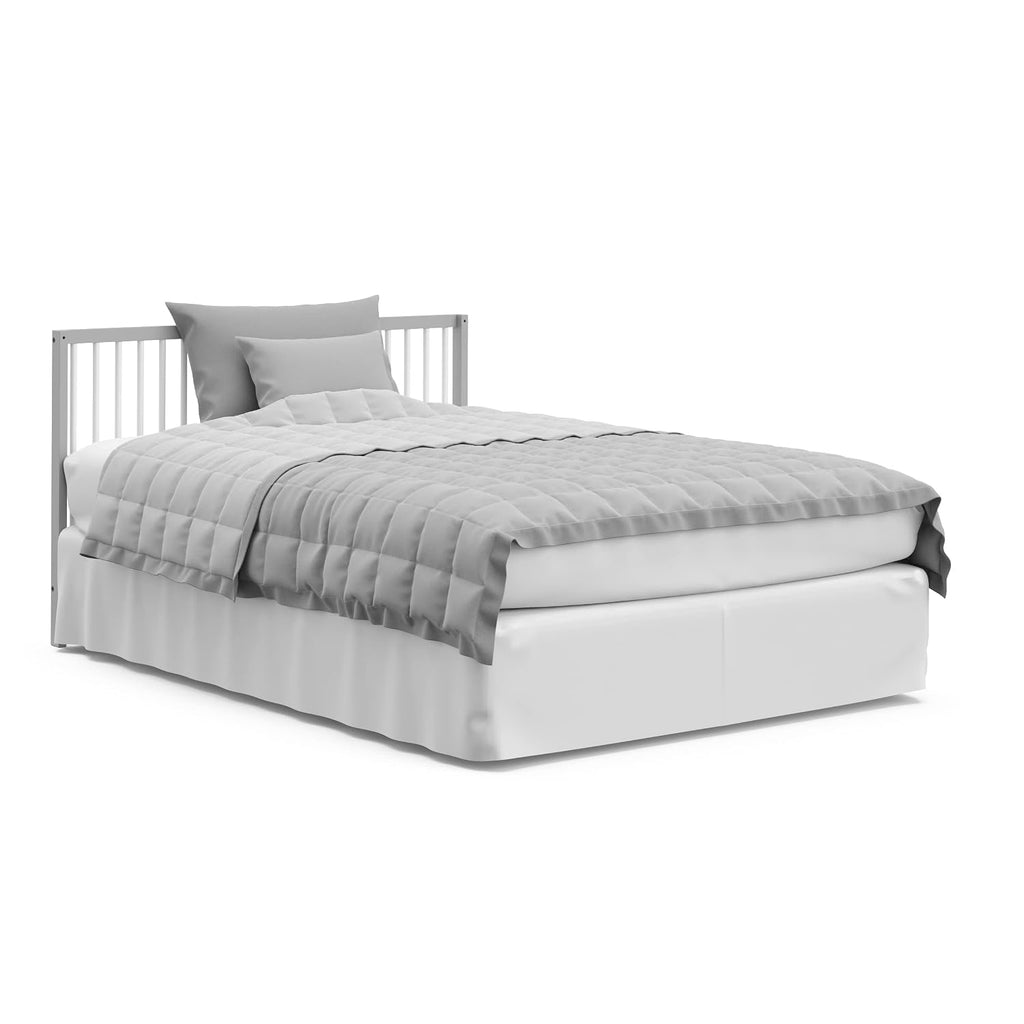Graco Teddi 5-in-1 Convertible Crib with Drawer – GREENGUARD Gold Certified, Full-Size Nursery Storage Drawer, Baby Crib Converts to Toddler Bed, Daybed and Full-Size Bed (Pebble Gray and White)