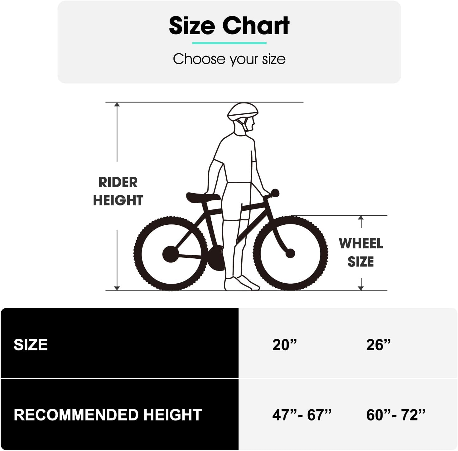 HILAND 24 26 Inch Fat Tire Mountain Bike for Men and Women, High Carbon Steel Frame Beach and Snow Wide Tire Adult Bicycle, 7-Speed and Dual-Disc Brake MTB