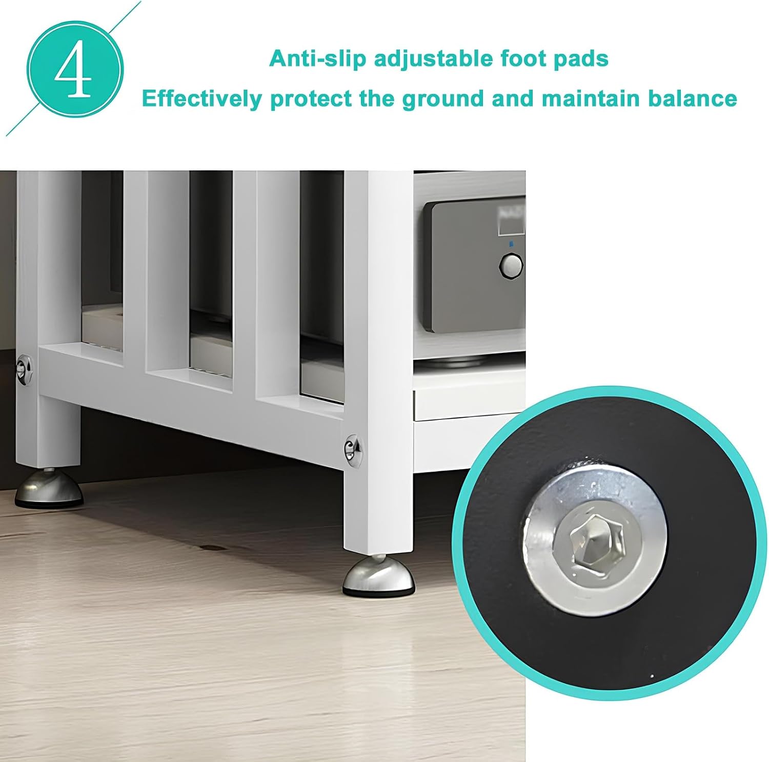 Media Stand with Adjustable Shelf, Rolling Stereo Cabinet for Living Room Home Office, Versatile Media Storage Rack for DVDs Gaming Consoles and Audio Equipment
