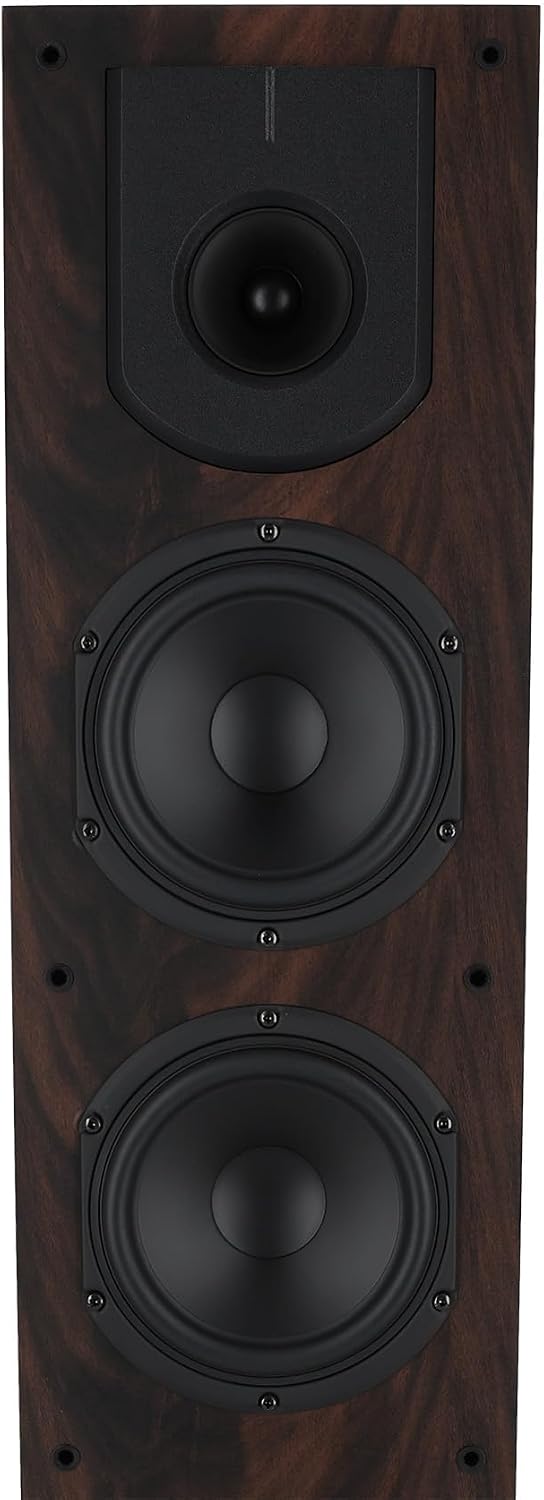 Rockville Pair Lux 654 Dark Woord Dual 6.5' Home Theater Stereo Tower Speakers, 160W RMS, 640W Peak, 8 Ohm, Silk Tweeter, MDF Audio Cabinet, 22Hz-20kHz, USA-Engineered, Vietnam-Made (2 Items)