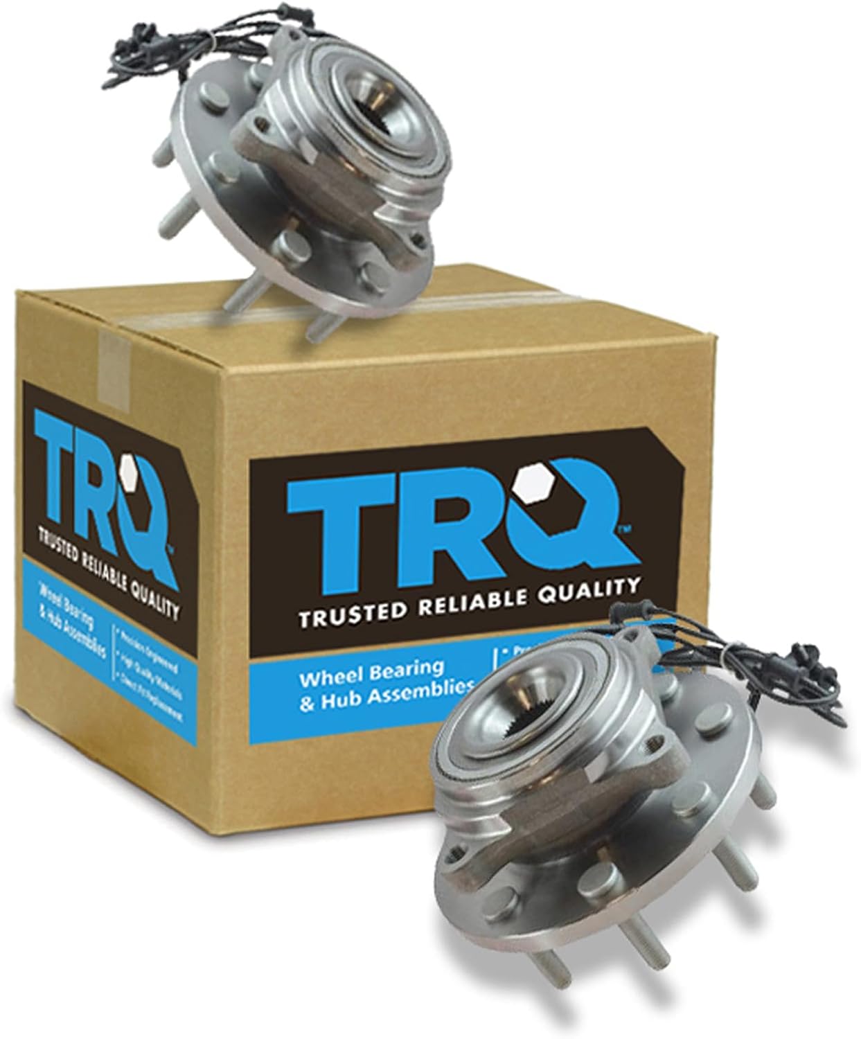 TRQ 2 Piece Front Wheel Bearing & Hub Assembly Set Compatible with 2012-2013 Ram 2500 2012-2014 3500