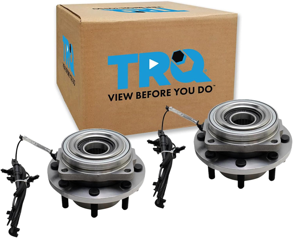 TRQ 2 Piece Front Passenger Side Wheel Bearing & Hub Assembly Set 4WD Compatible with 2017-2022 Ford F-350 Super Duty