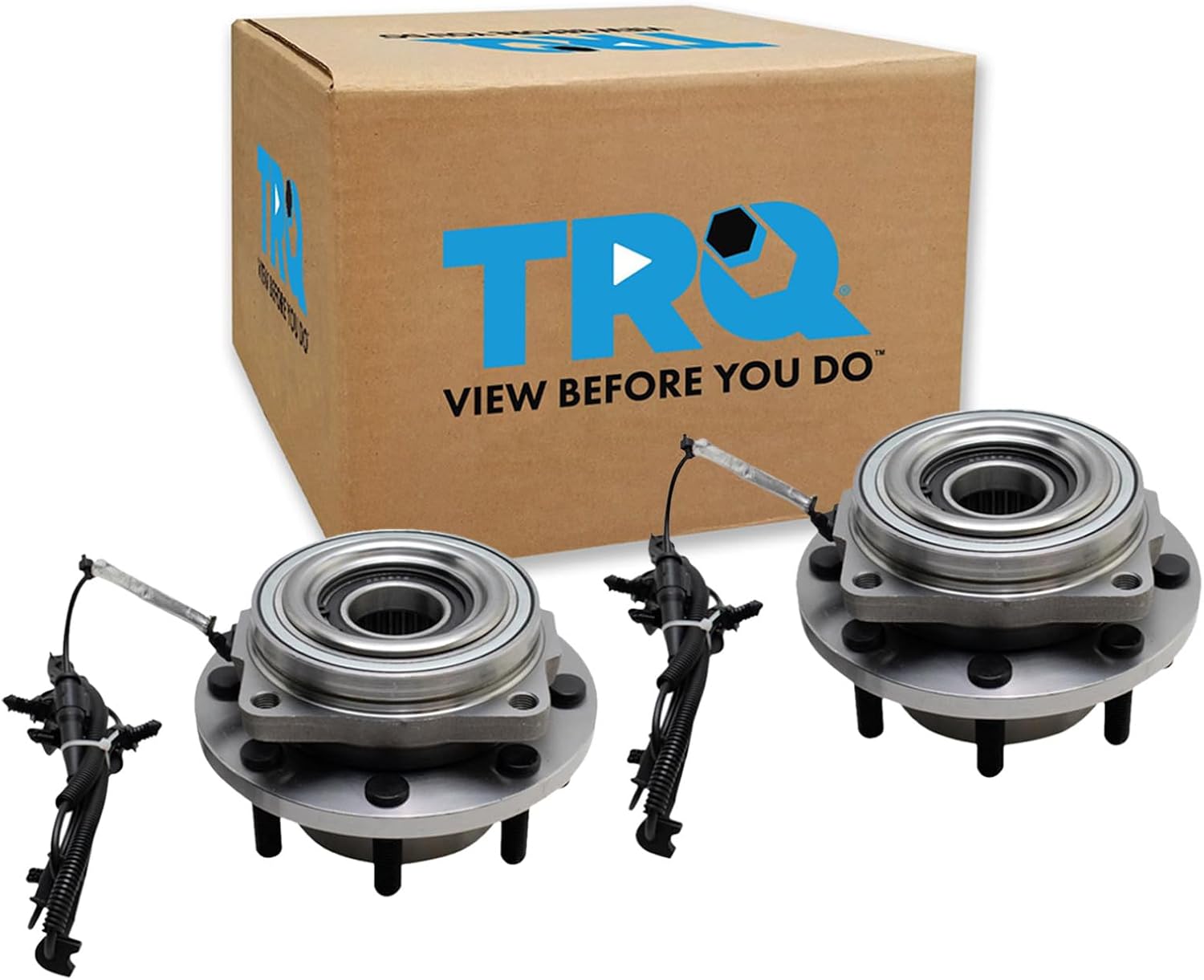 TRQ 2 Piece Front Passenger Side Wheel Bearing & Hub Assembly Set 4WD Compatible with 2017-2022 Ford F-350 Super Duty