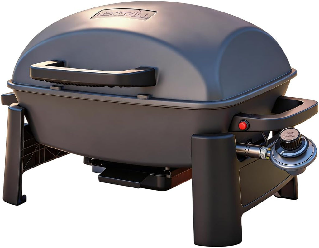 Nexgrill 1-Burner Portable Propane Gas Grill with Lid, Piezo Ignition, 10,000 BTUs, 183 SQ In, Compact Tabletop Grill for Outdoor Cooking, Camping, Tailgating, Gardens, Patios, and More - 820-BC002