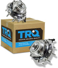 TRQ Front Left and Right Wheel Bearing and Hub Assembly 2 Piece Set for 4 Wheel Drive 8 Lug Models ONLY Compatible with 99-07 Silverado/Sierra 2500HD/3500HD 4x4 8 Lug Models