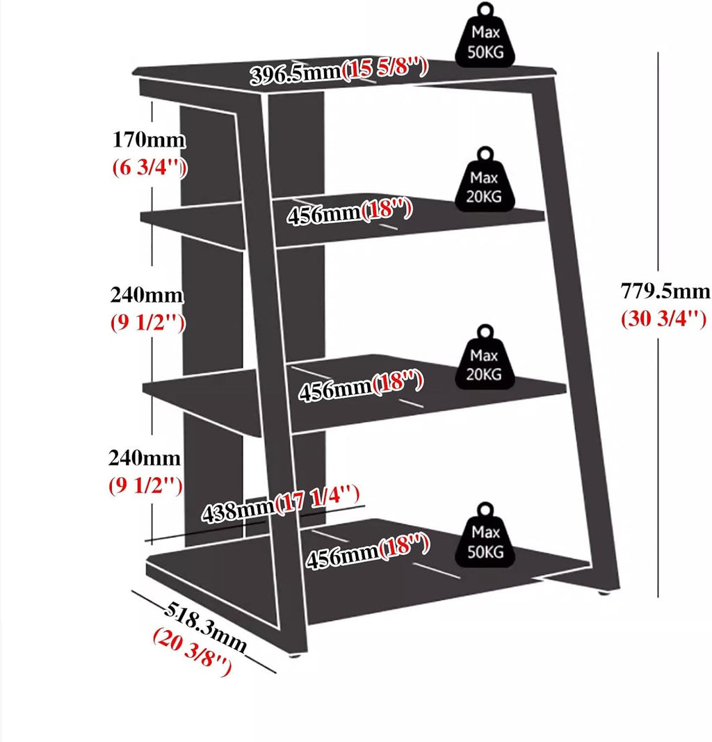 Adjustable Onkyo Receiver Storage Display Shelf, Amplifier Av Media Stand Cabinet for Audio Speaker, Video Components Media Console, End Table