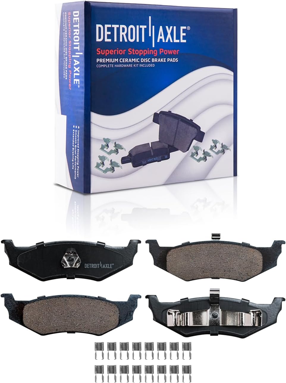 Detroit Axle - Brake Kit for 2010 Chrysler PT Cruiser, Front and Rear Disc Brake Rotors Ceramic Brake Pads w/Hardware Replacement