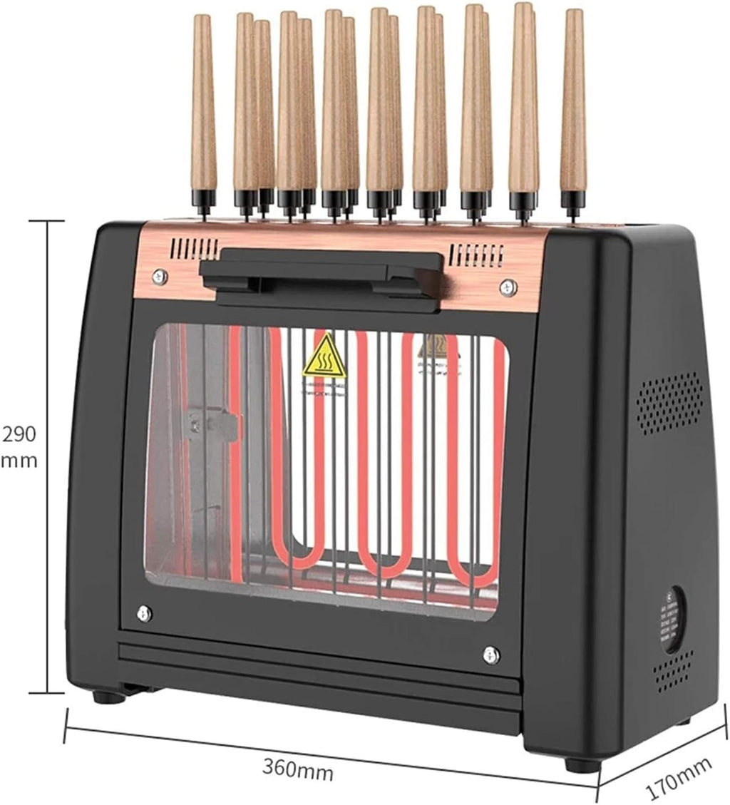 Electric Barbecue Grill and 1200W Smokeless Vertical Grill,360°Automatic Rotating Lamb Skewers Vertical Grill, Cooks Kebabs,Skewers and Roasts,Easy to Clean(16 String):Patio,Lawn,Garden