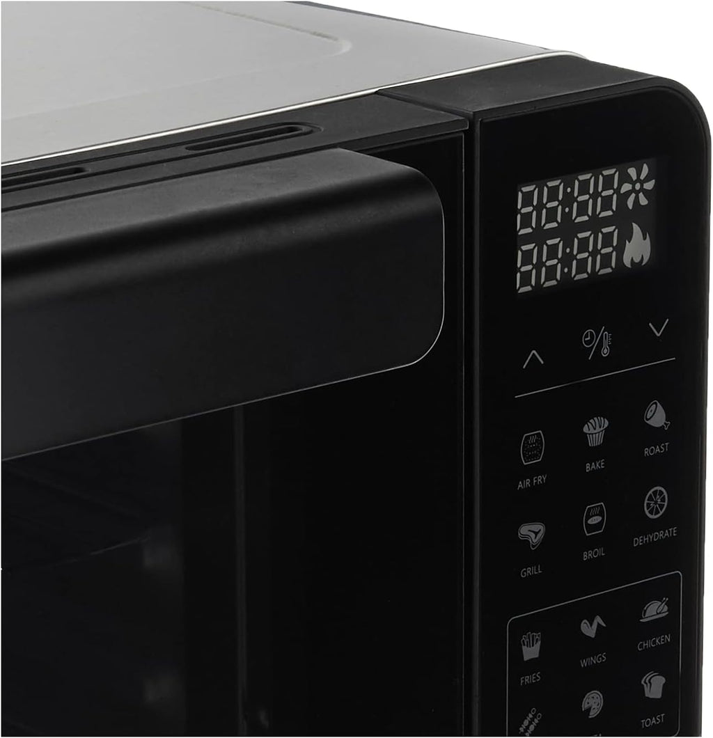GoWISE USA 25-Quart Air Fryer Oven & Professional Dehydrator with 3 Heating Elements & Rotisserie, 12 Functions, Preheat & 5 Cooking Levels – Fits 12-Inch Pizza, 11 Accessories and Stainless Steel