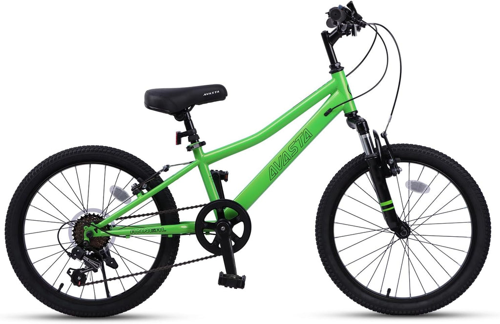 AVASTA Govet 20'' Kids Mountain Bike for 6-12 Years Old Boys Girls with Suspension Fork, 6 Speeds Drivetrain, Multiple Colors