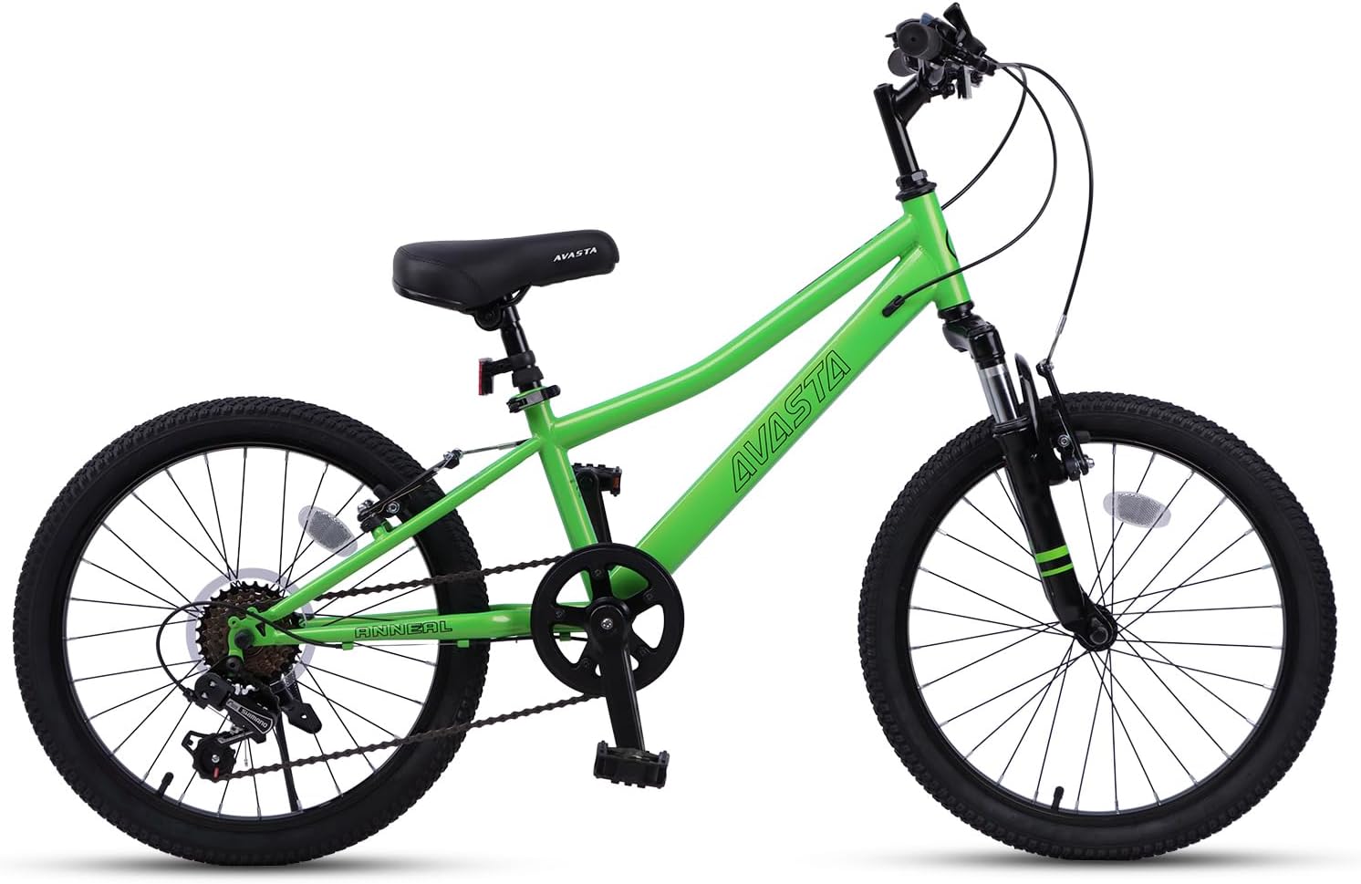 AVASTA Govet 20'' Kids Mountain Bike for 6-12 Years Old Boys Girls with Suspension Fork, 6 Speeds Drivetrain, Multiple Colors