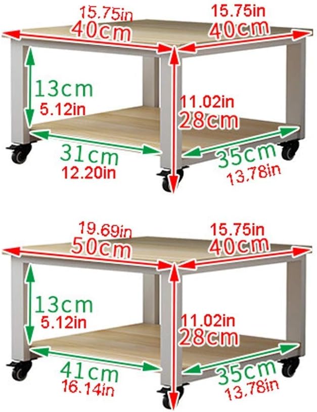 Print Racks Printer Stand Super Load-Bearing Stand Printer Desk Under Desk Printer Stand with 4 Wheels for Mini 3D Printer Desktop Stand for Printer (White a)