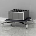 Modern Black Media Stand Entertainment Center With Metal Frame Corner Shelf Audio Rack Storage Cabinet For Audio Video Equipment Shock Absorbing Nails 3 Tier 70X70X75Cm,Silver,1 tier 70x70x15CM