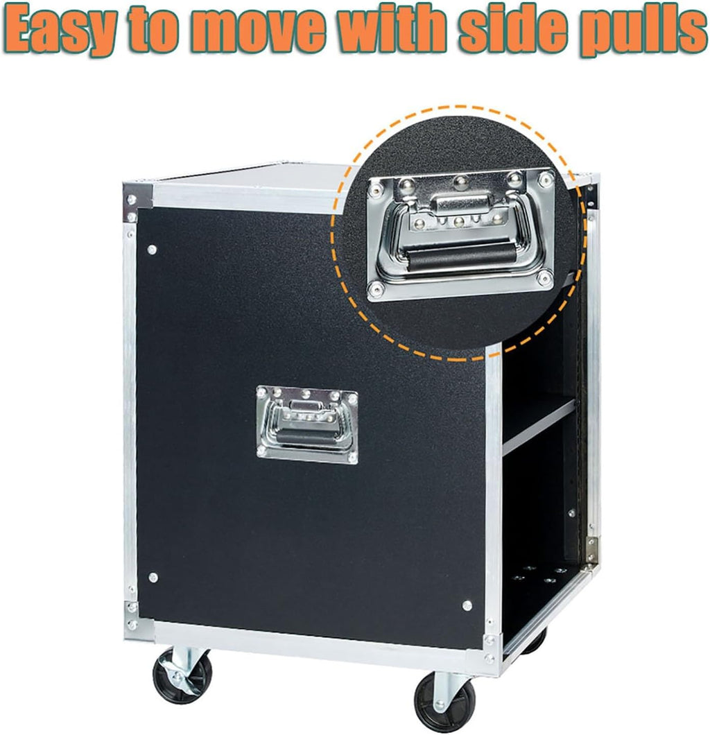 Portable Network Rack，Open Frame Rack，for Servers & AV Gear，with Caster Built-in Handle Network Rack， Rolling Network Rack（16U -87x52.5cm） (Size : 16U-2TIER-87X52.5CM)