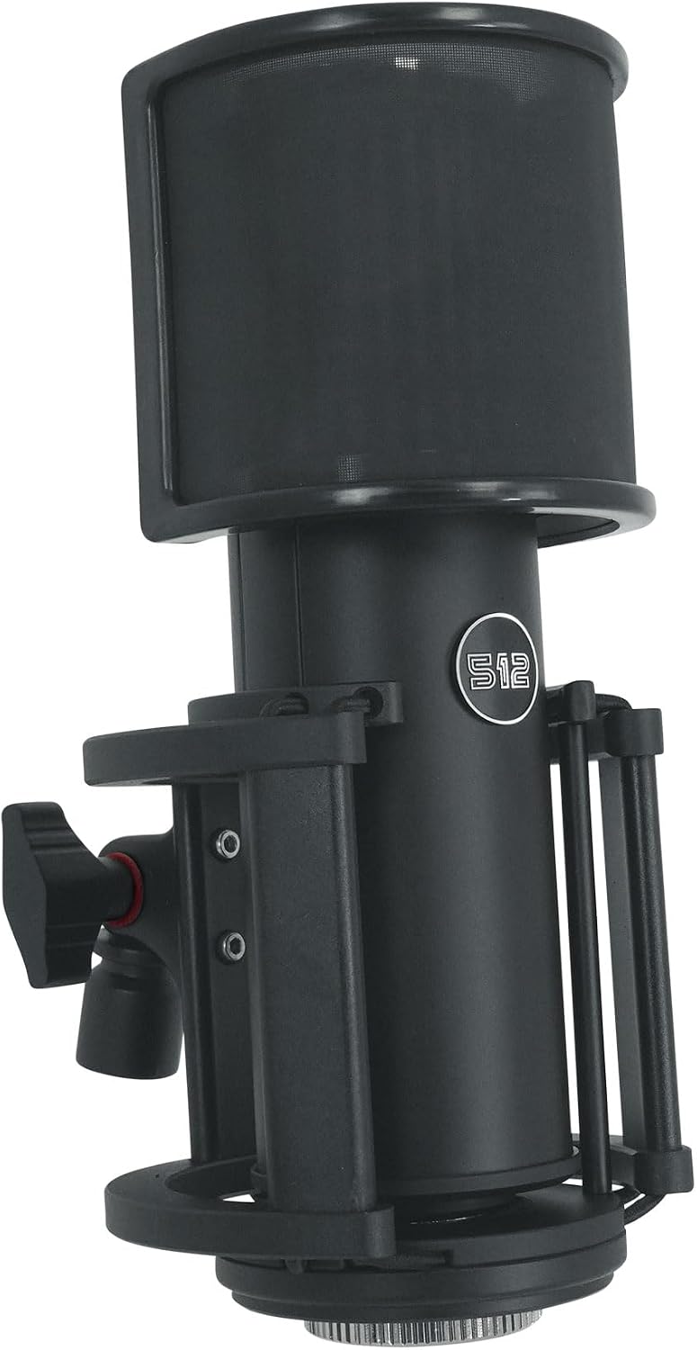 Rockville RockMix 5 Channel Pro Mixer Bundle PRO-M50 Headphones ROCKSHIELD Mic Isolation Shield RVES05 Stand + 512 Audio Warm Audio Skylight Microphone (5 Items)