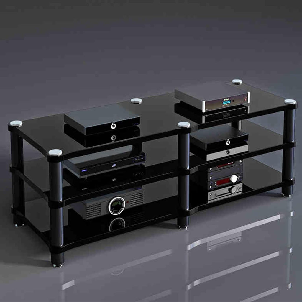 Audio Rack, Portable Media Storage Rack,Media Storage,Modern Cabinet with Cable Management,for Entertainment Stereo Components, for HiFi Audio Equipment